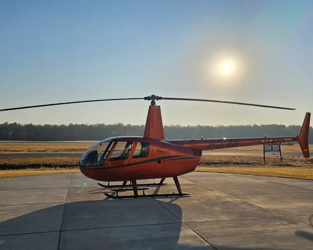 Inside view of a helicopter tour over Charlotte